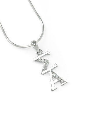 Accessories - Sigma Alpha Sterling Silver Lavaliere With Simulated Diamonds