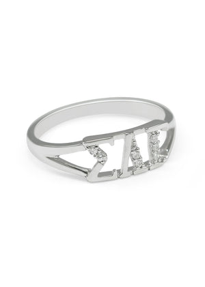 Accessories - Sigma Lambda Gamma Sterling Silver Ring With Diamonds