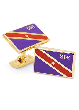 Accessories - Sigma Phi Epsilon Gold Plated Flag Cufflinks