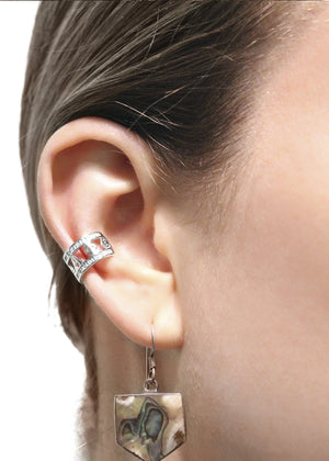 Earrings - Alpha Phi Sterling Silver Ear Cuff With Simulated Diamonds