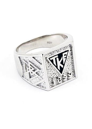 Tau Kappa Epsilon Sterling Silver Black Enamel House Plate Ring