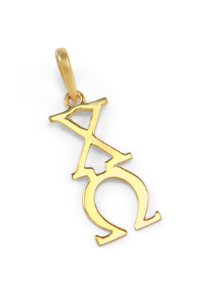 Necklace - 14k Solid Gold Chi Omega Lavaliere