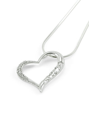 Necklace - Alpha Kappa Psi Angled Heart Pendant With Simulated Diamonds