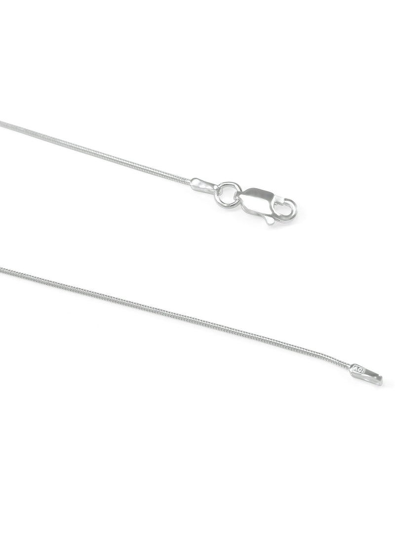 Alpha Sigma Phi Sterling Silver Lavaliere Pendant With CZ Stones - 20" Rhodium Snake Chain, Fraternity Jewelry - View #12