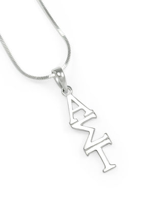 Necklace - Alpha Sigma Tau Classic Sterling Silver Lavaliere Pendant