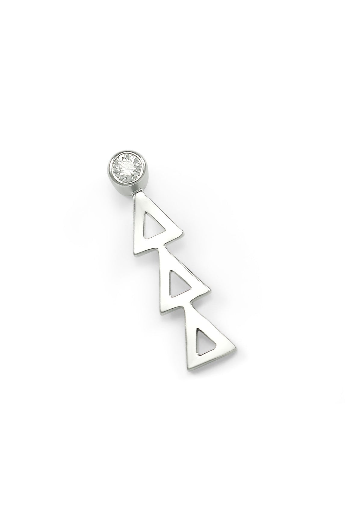Pi Kappa Phi Sterling Silver Lavaliere Pendant With Blue CZ & 20" Chain - Greek Fraternity Jewelry