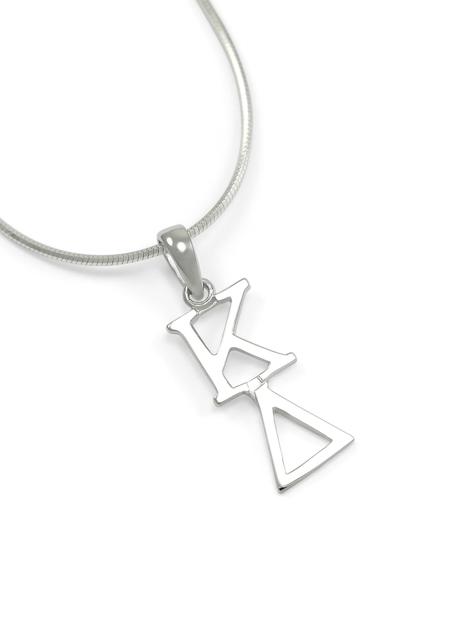 The Collegiate Standard Alpha Xi Delta Sterling Silver Lavaliere Pendant With 20" Chain
