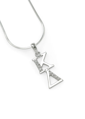 Necklace - Kappa Delta Sterling Silver Lavaliere With CZs