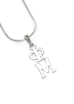 Necklace - Phi Mu Sterling Silver Lavaliere Pendant