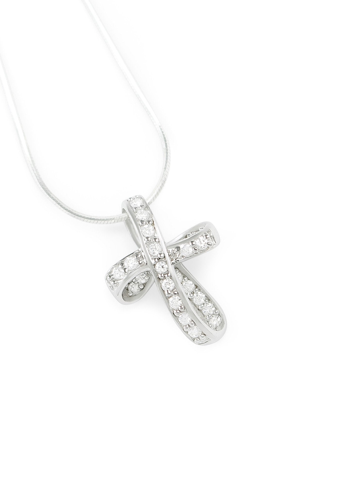 Twisted Cross Pendant with Diamond