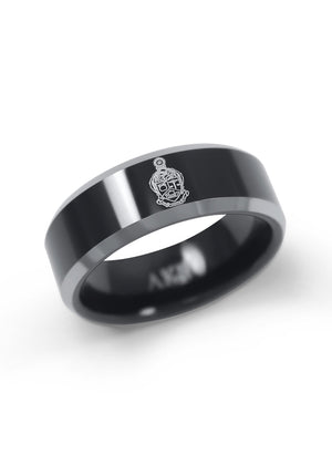 Ring - Alpha Kappa Psi Black Tungsten Ring
