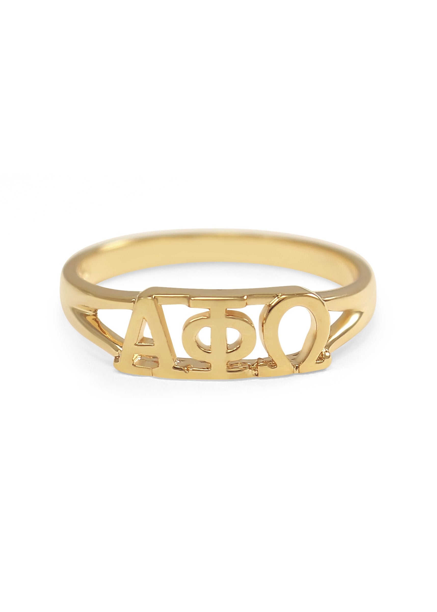 alpha phi gear 14k Gold Alpha Phi Omega Ring