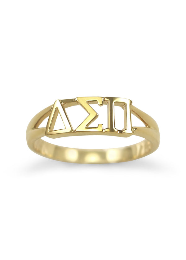 Delta Sigma Pi Sunshine Gold Ring | 14k Gold Plated - The Collegiate ...