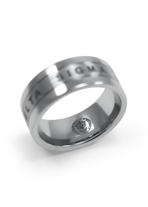 Ring - Delta Sigma Pi Tungsten Ring With Founding Date And Crest