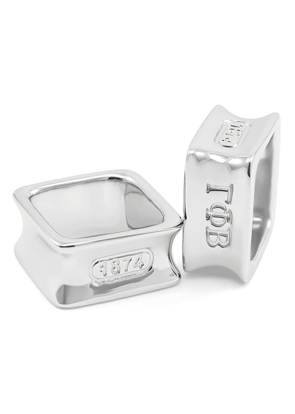 Alpha Kappa Psi Sterling Silver Square Ring - Greek Fraternity Jewelry With 1904 Engraving - View #7