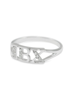 Ring - Iota Beta Chi Sterling Silver Ring With Simulated Diamonds