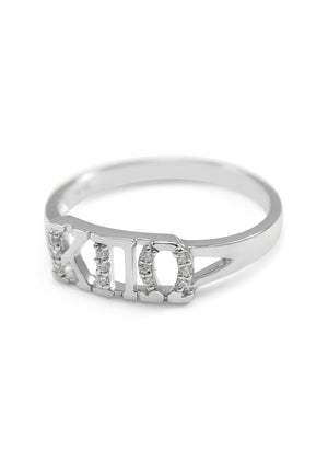Ring - Kappa Pi Omega Sterling Silver Ring With Simulated Diamonds