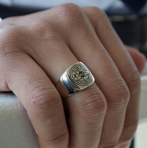 Ring - Kappa Sigma Sterling Silver Ring With Fraternity Symbol