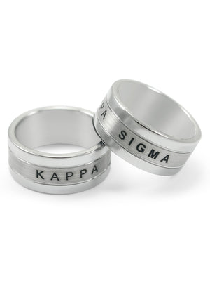 Ring - Kappa Sigma Tungsten Ring With Founding Date And Crest