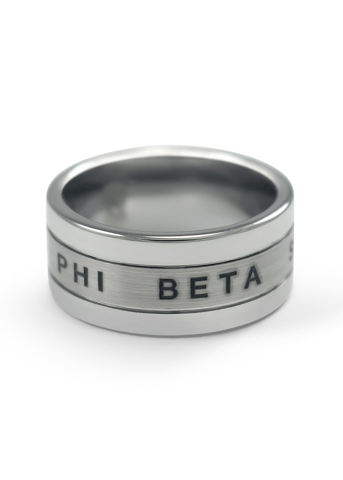 Phi Beta Sigma Fraternity Tungsten Ring - Laser Engraved Greek Letters, Sizes 7-14, By The Collegiate Standard
