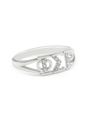 Ring - Phi Sigma Rho Sterling Silver Ring With Simulated Diamonds