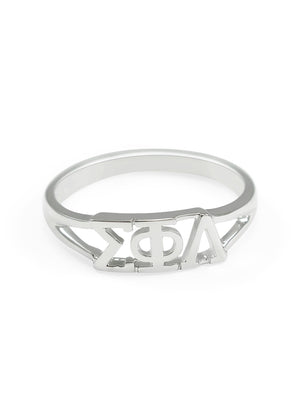 Ring - Sigma Phi Lambda Sterling Silver Ring With Greek Cut Out Letters