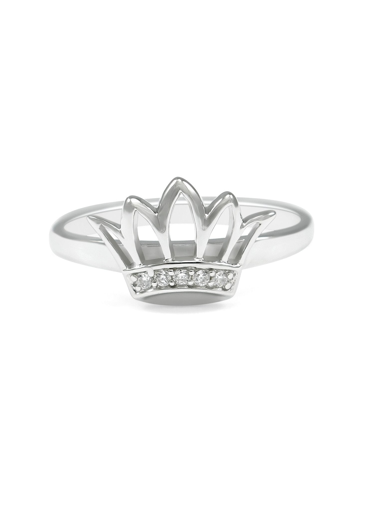 Guliette Verona Sterling Silver Princess Crown Ring India | Ubuy