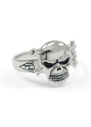 Ring - Tau Kappa Epsilon Sterling Silver Skull Ring With TKE House Plates