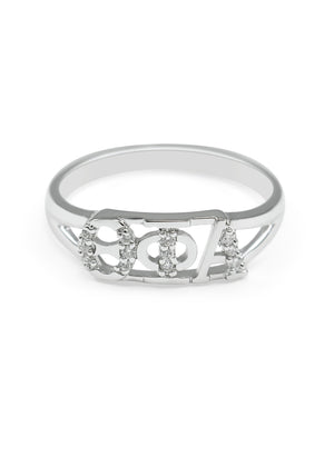Ring - Theta Phi Alpha Sterling Silver Ring With Simulated Diamonds