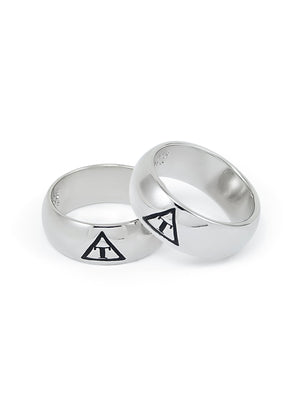Ring - Triangle Fraternity Sterling Silver Wide Band Ring
